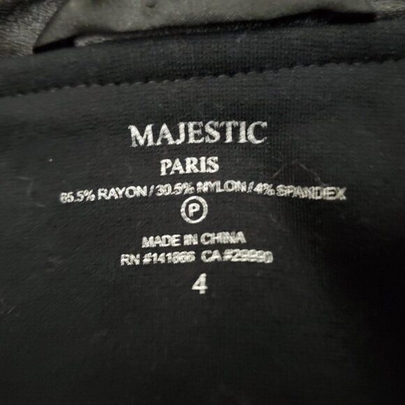 MAJESTIC Paris Black One Snap Flap Moto Jacket 4 6 L - Picture 5 of 7